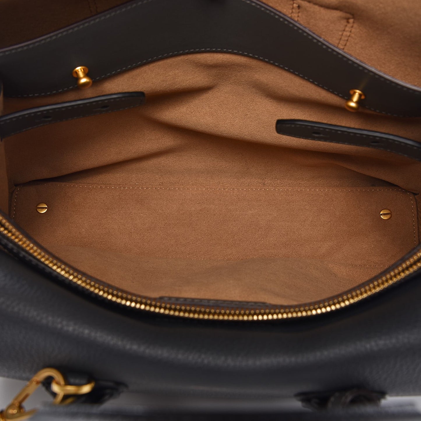 Grained Calfskin Medium Milla Tote Phantom Grey