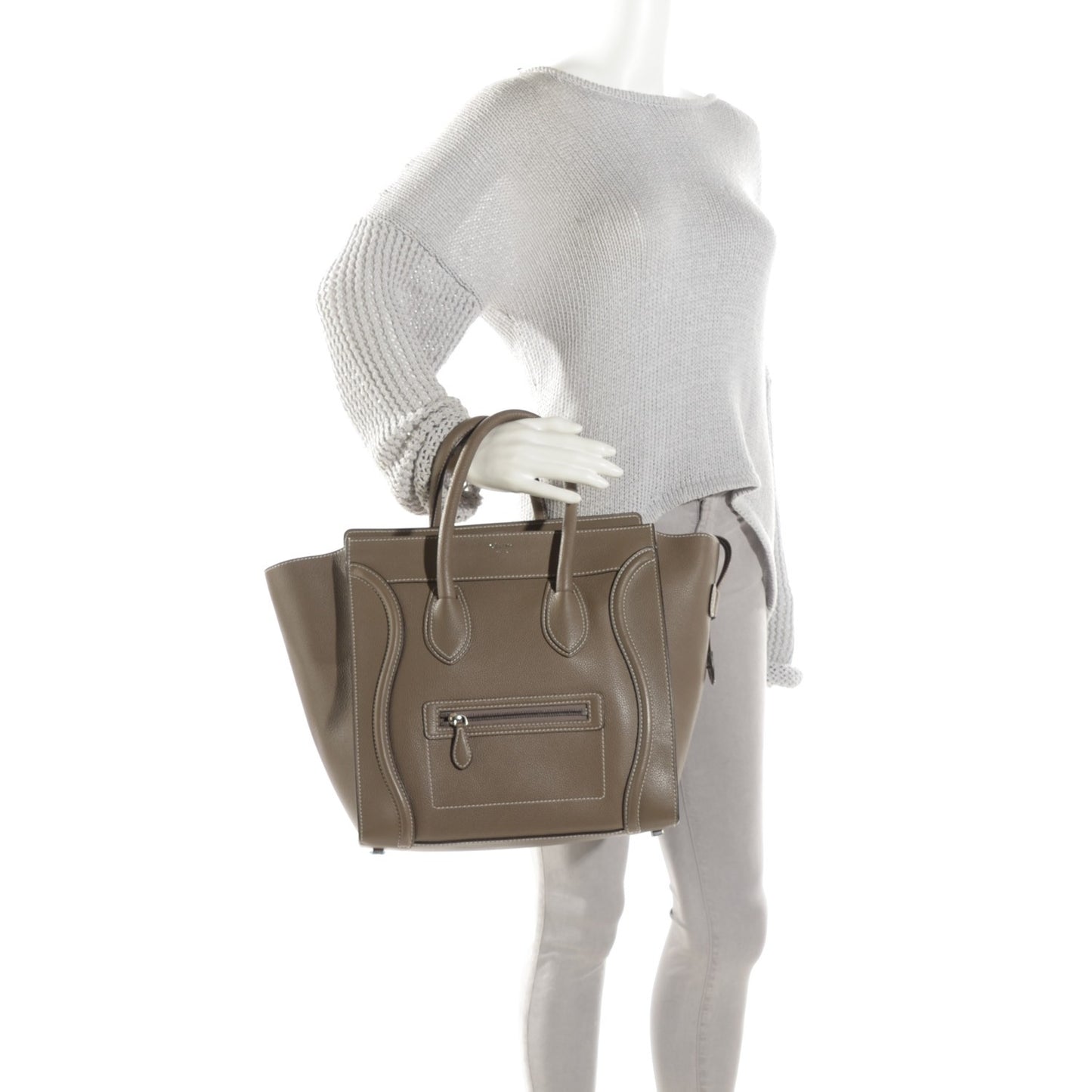 Drummed Calfskin Mini Luggage Souris