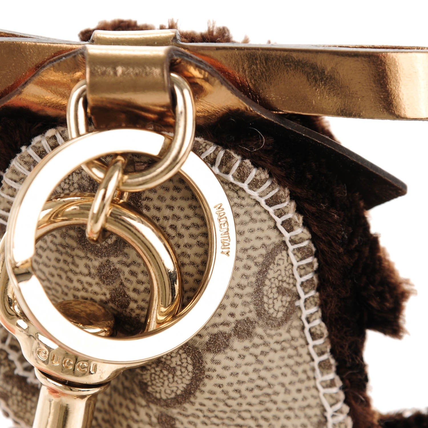 Gucci Monogram Lulu French Poodle Bag Charm Dark Brown 5 of 5