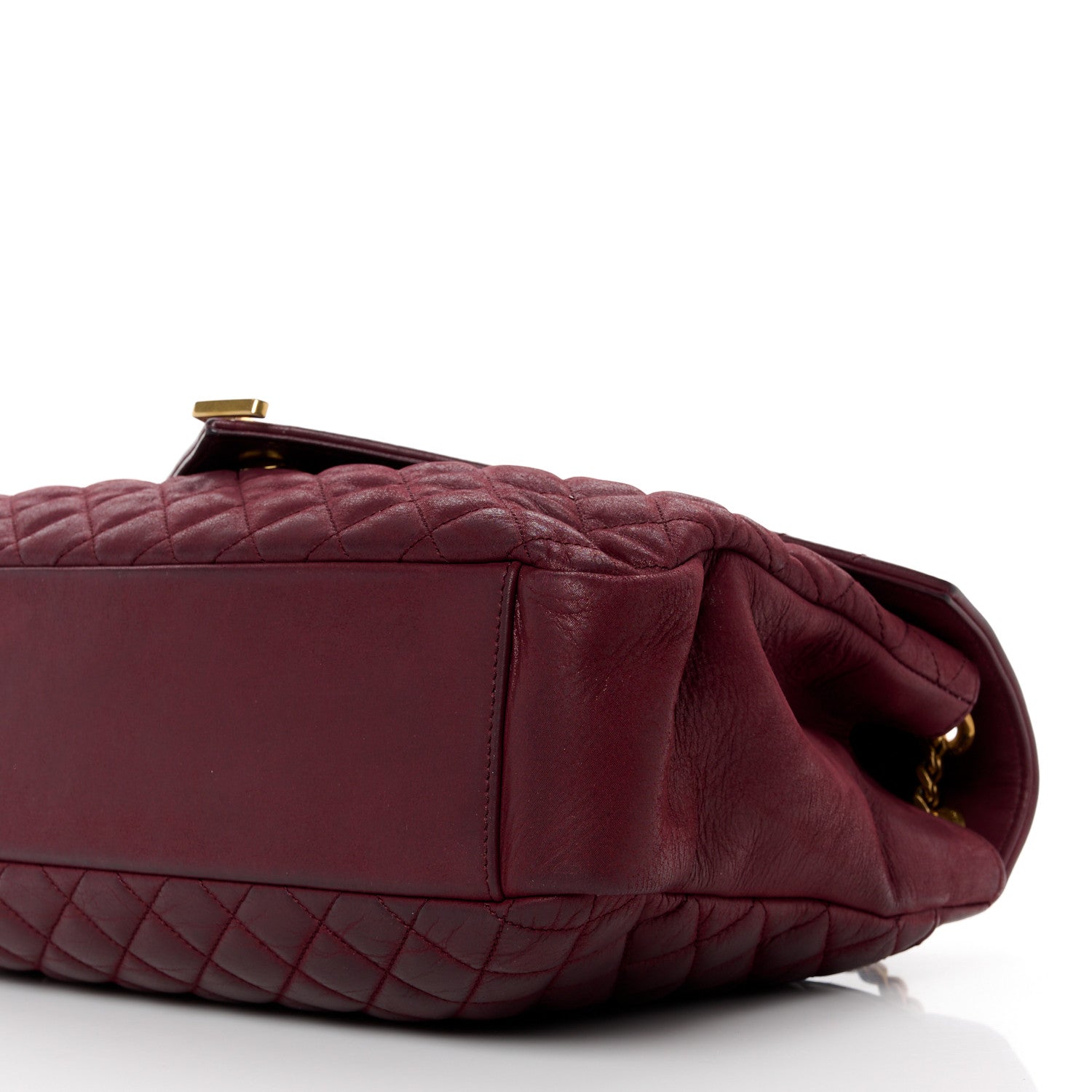 Saint Laurent SAINT LAURENT Calfskin Mixed Matelasse Triquilt Large Monogram Envelope Satchel Oxblood 11 of 14