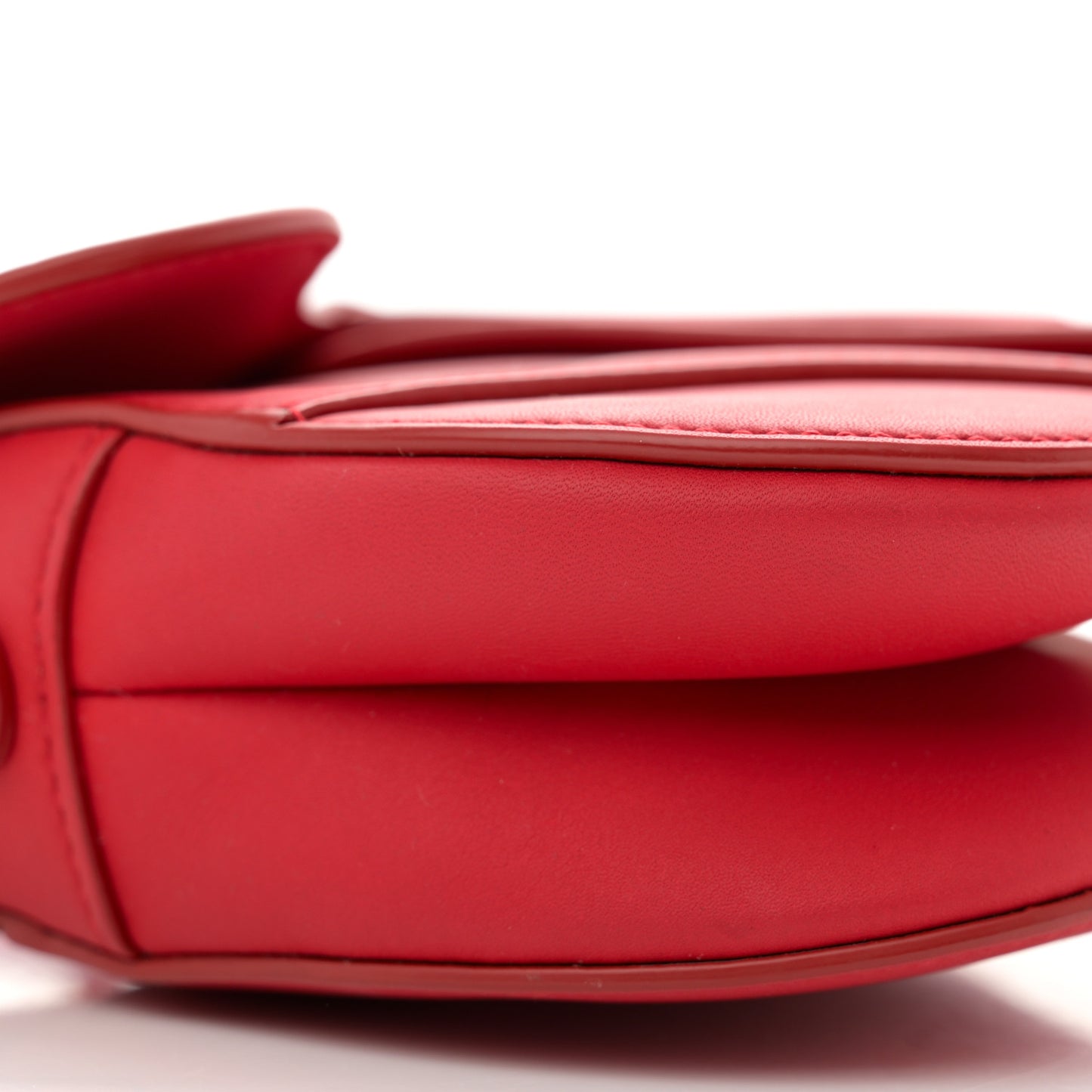 Ultra Matte Calfskin Mini Saddle Bag Red