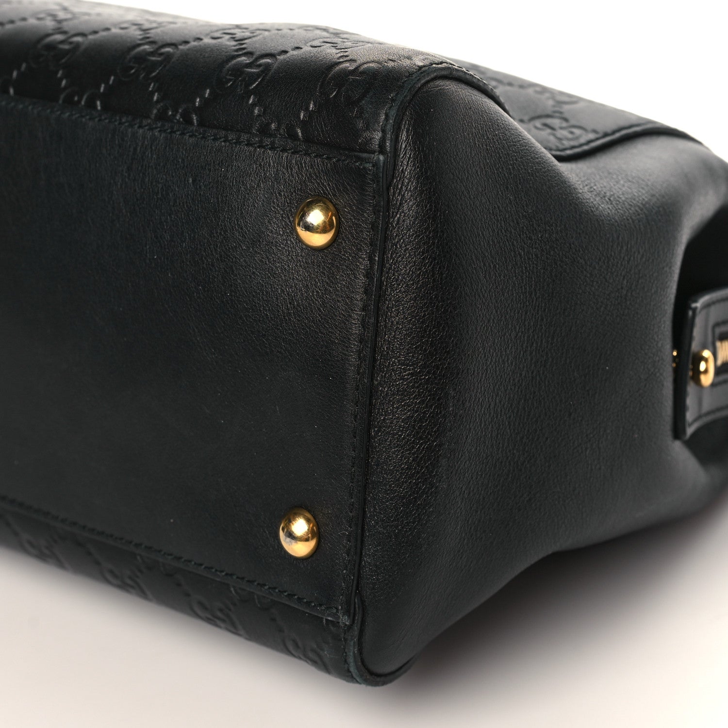 Gucci Guccissima Signature Large Shoulder Tote Bag Black 8 of 12