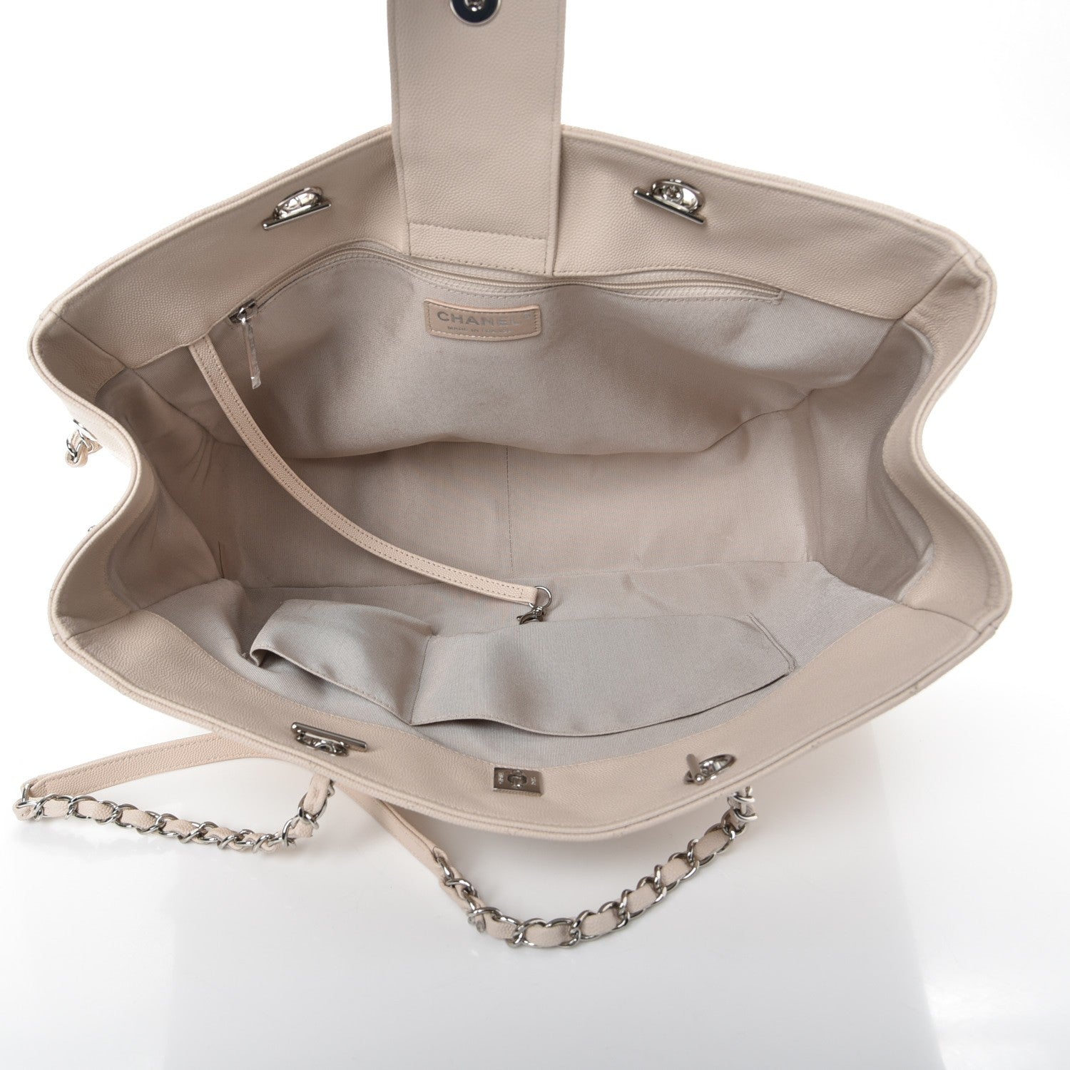Chanel Caviar Quilted Timeless Tote Light Beige 5 of 8
