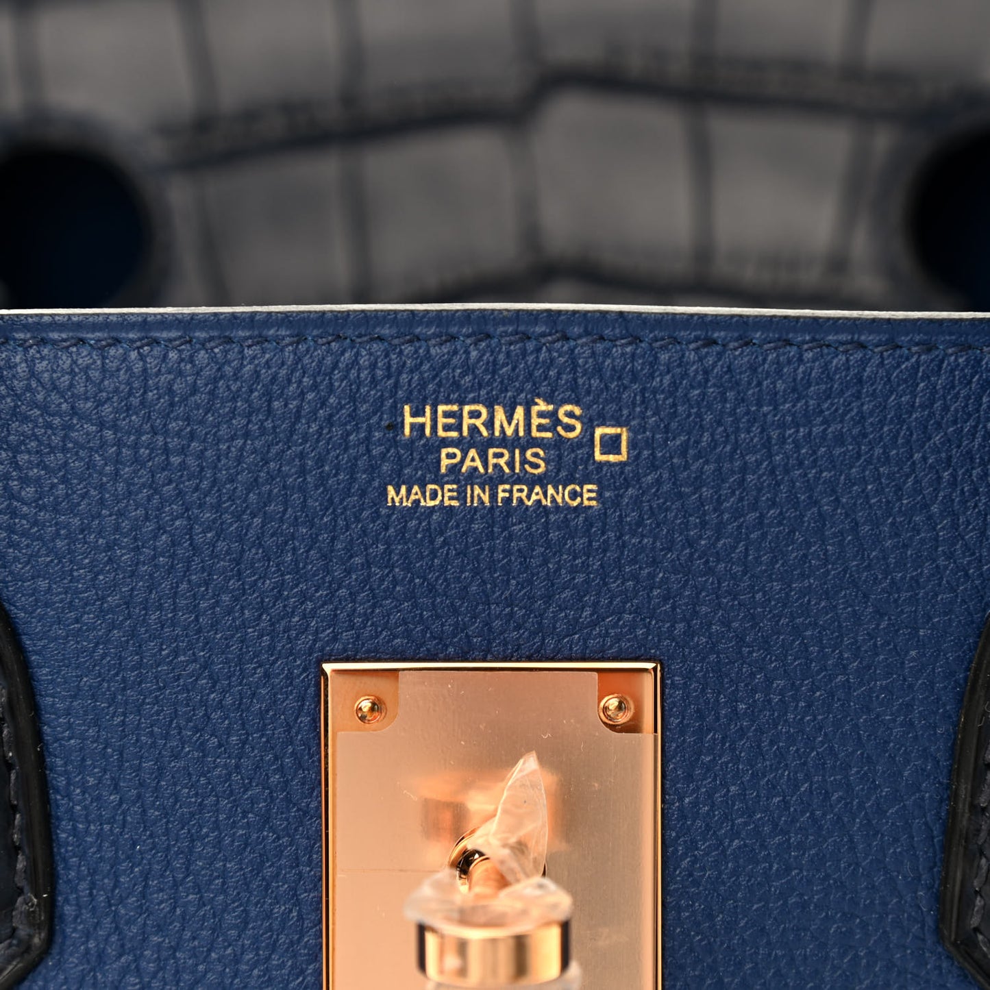 Togo Matte Alligator Birkin Touch 30 Bleu Saphir Bleu Marine