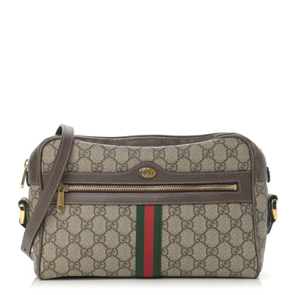 Gucci GG Supreme Monogram Web Small Ophidia Shoulder Bag Brown 1 of 21