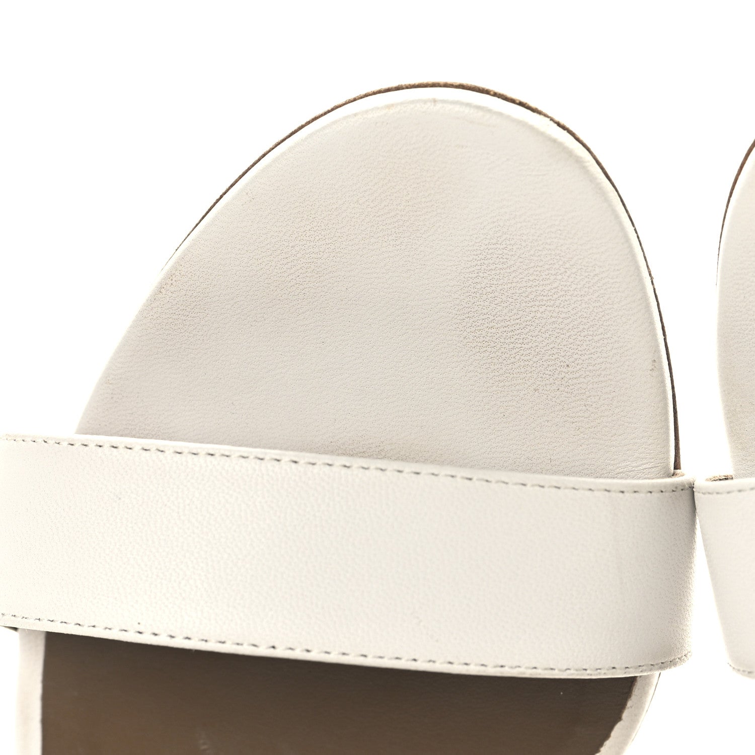 Hermes Nappa Brisbane Wedge Sandals 39.5 White 10 of 13