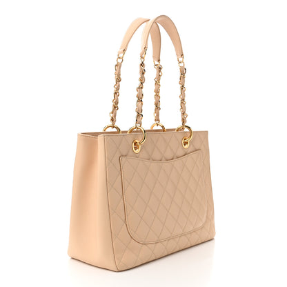 Chanel Caviar Quilted Grand Shopping Tote GST Beige Clair 3 of 11