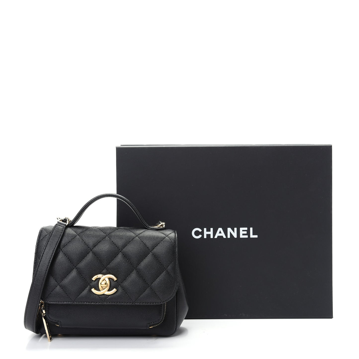 Caviar Quilted Small Business Affinity Flap Black