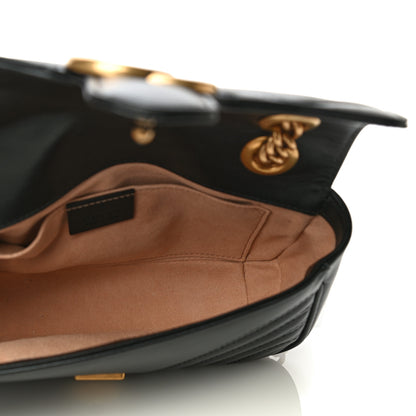 Gucci Calfskin Matelasse Mini GG Marmont Shoulder Bag Black 4 of 10