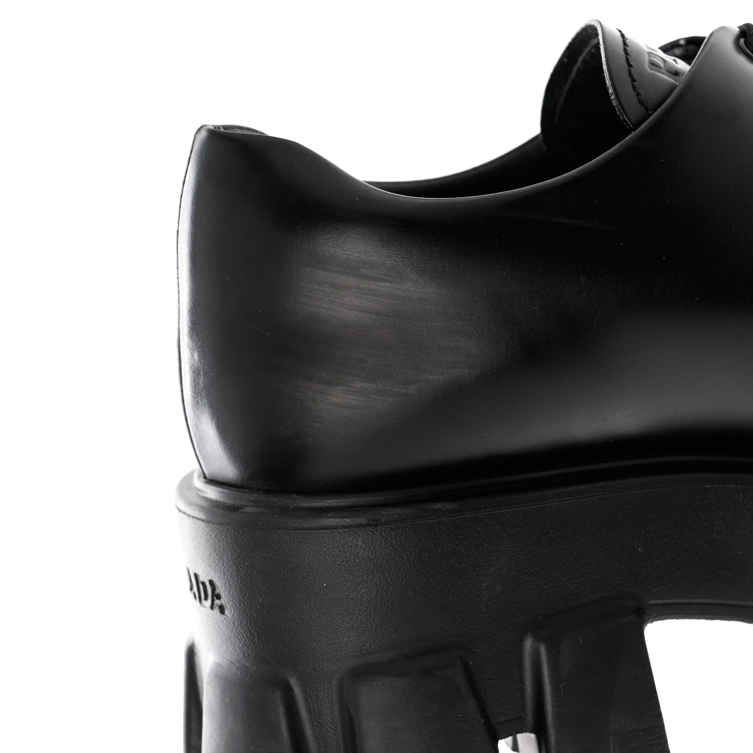 Prada Spazzolato Rois Monolith 55mm Derby Loafers 36 Black 9 of 10