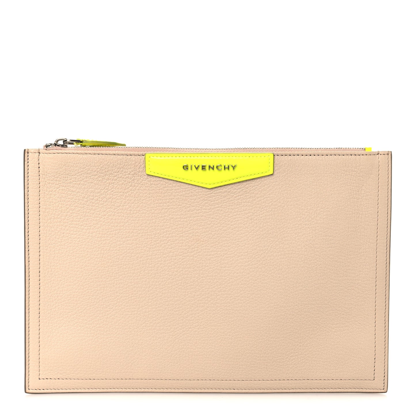 Sugar Goatskin Medium Antigona Pouch Beige Yellow