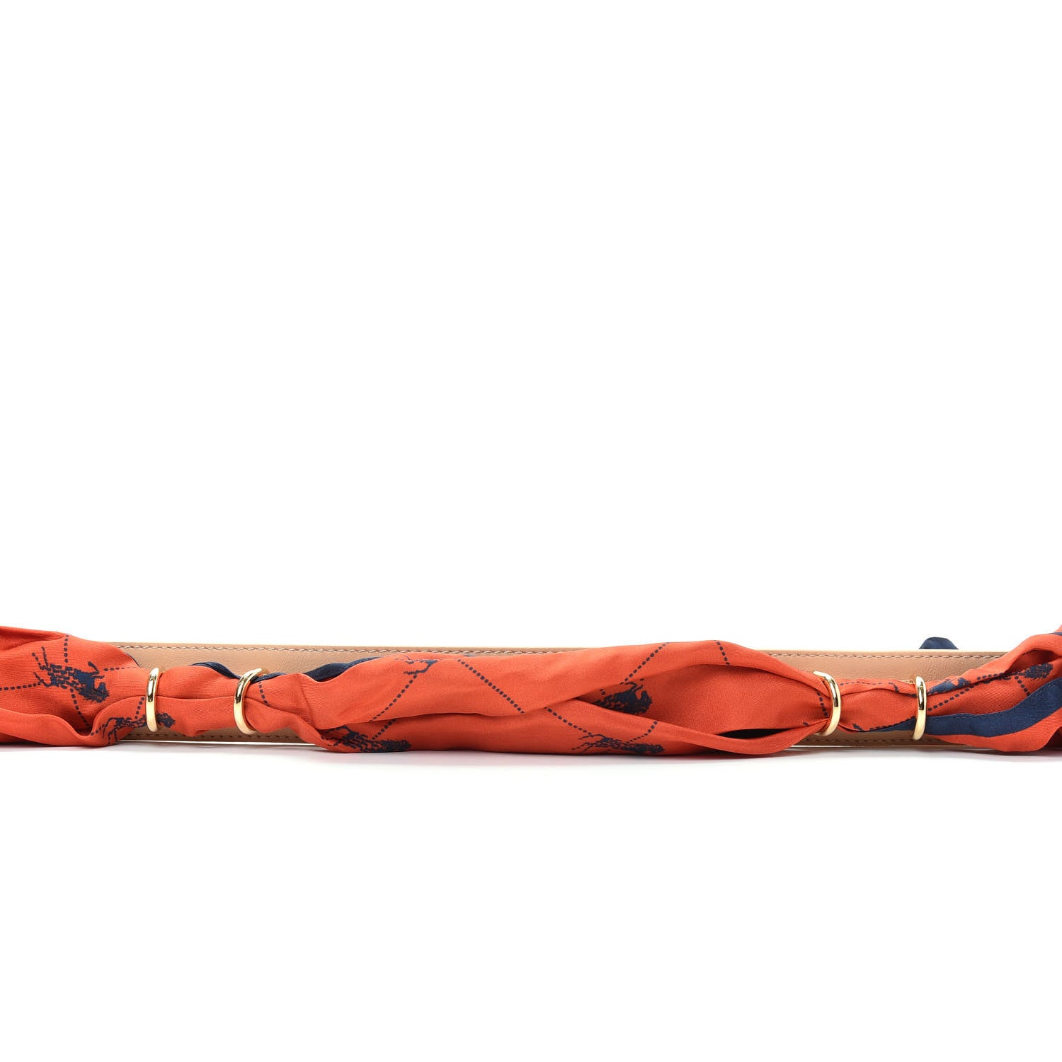 Chloe Calfskin Silk Little Horses Scarf Strap Earthy Red 3 of 6