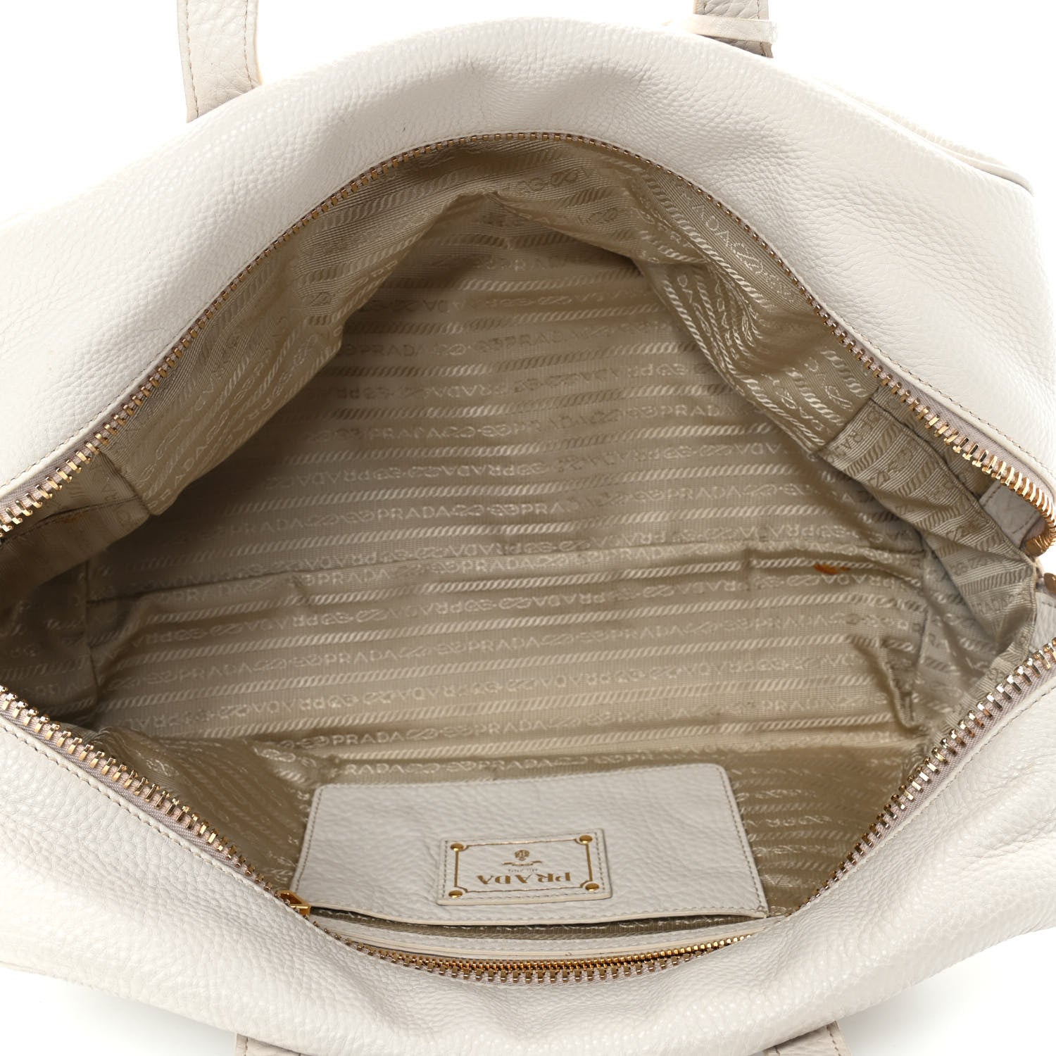 Prada Vitello Daino Bowler Talco 4 of 7