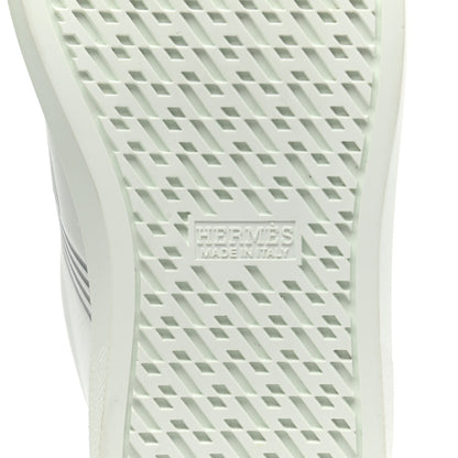 Hermes Calfskin Womens Advantage Sneakers 35 White Gris Argente 6 of 9
