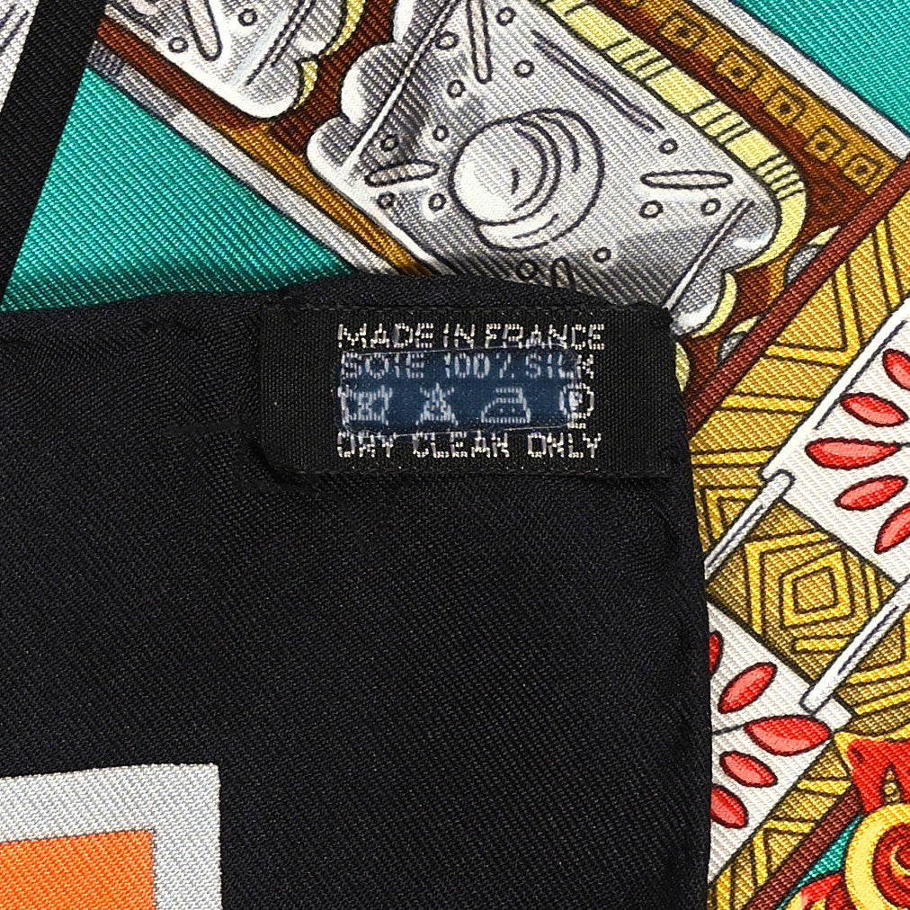 Silk Le Songe De La Licorne Scarf 90 Vert Orange Black