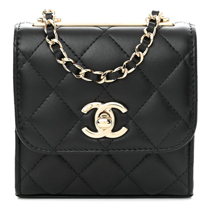 Chanel Lambskin Quilted Mini Trendy CC Clutch With Chain Black 1 of 11