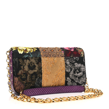 Dolce & Gabbana Patchwork Snakeskin Brocade DG Girls Chain Shoulder Bag Multicolor 3 of 12