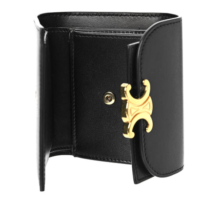 Celine Shiny Smooth Lambskin Small Triomphe Wallet Black 5 of 10
