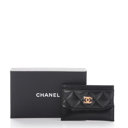 Chanel Aged Calfskin Quilted Gabrielle Card Holder Black 9 of 9