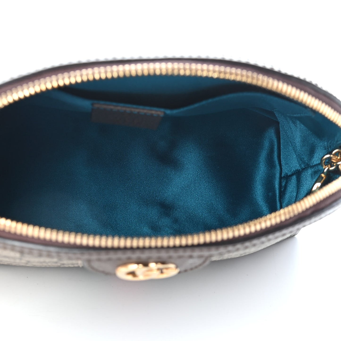 GG Supreme Monogram Textured Dollar Calfskin Web Small Ophidia Dome Shoulder Bag Beige Ebony New Acero