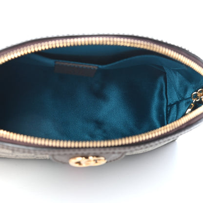 Gucci GG Supreme Monogram Textured Dollar Calfskin Web Small Ophidia Dome Shoulder Bag Beige Ebony New Acero 5 of 9