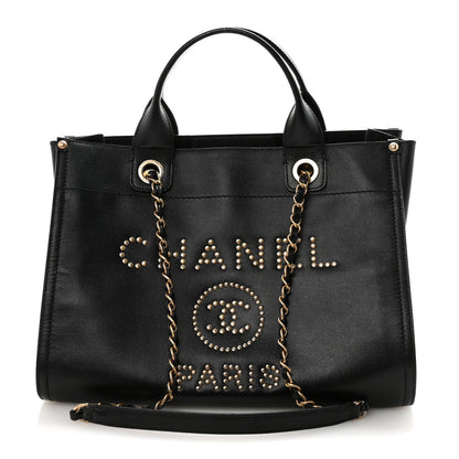 Chanel Caviar Small Studded Deauville Tote Black 1 of 9