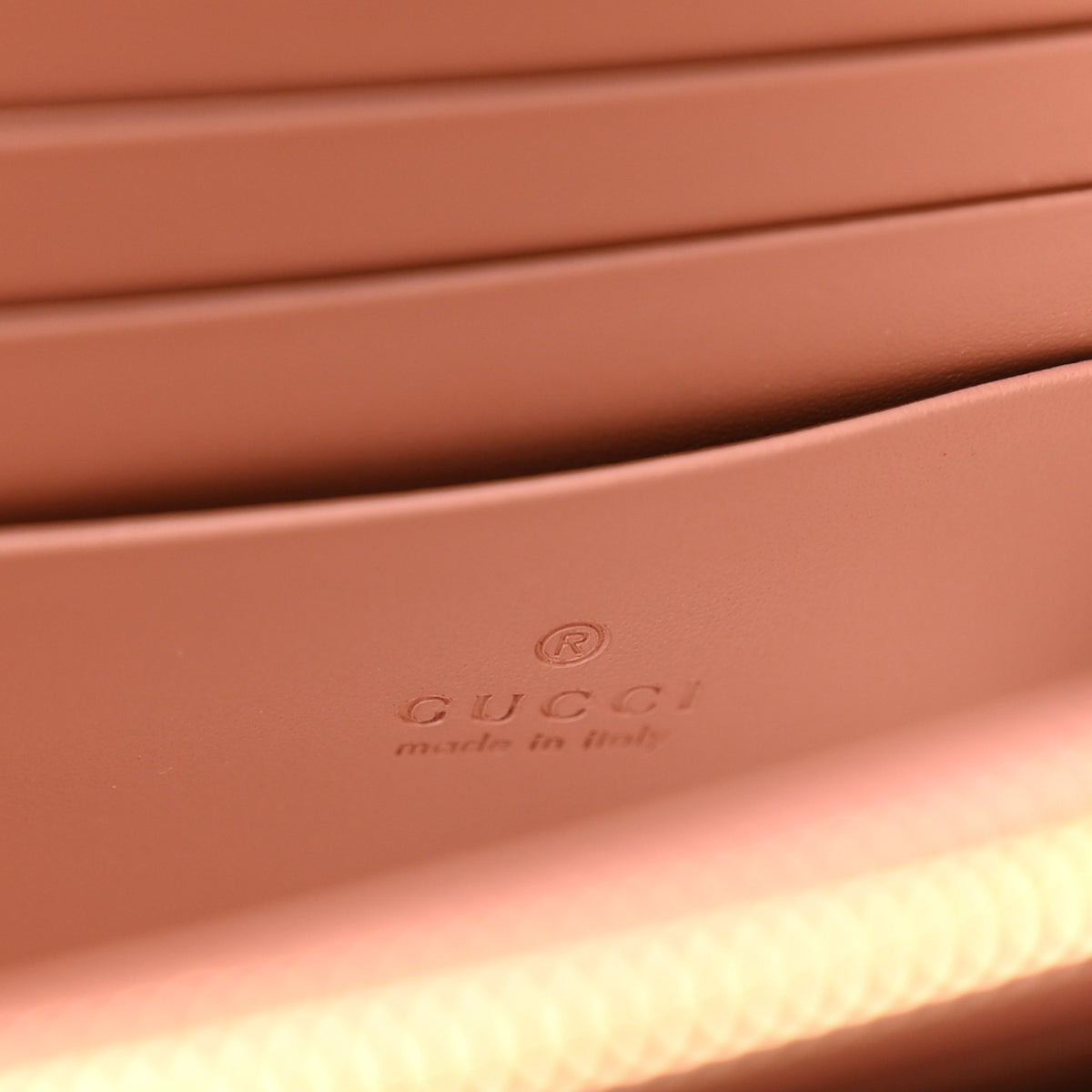 Gucci Calfskin GG Debossed Chain Wallet Pink 5 of 8