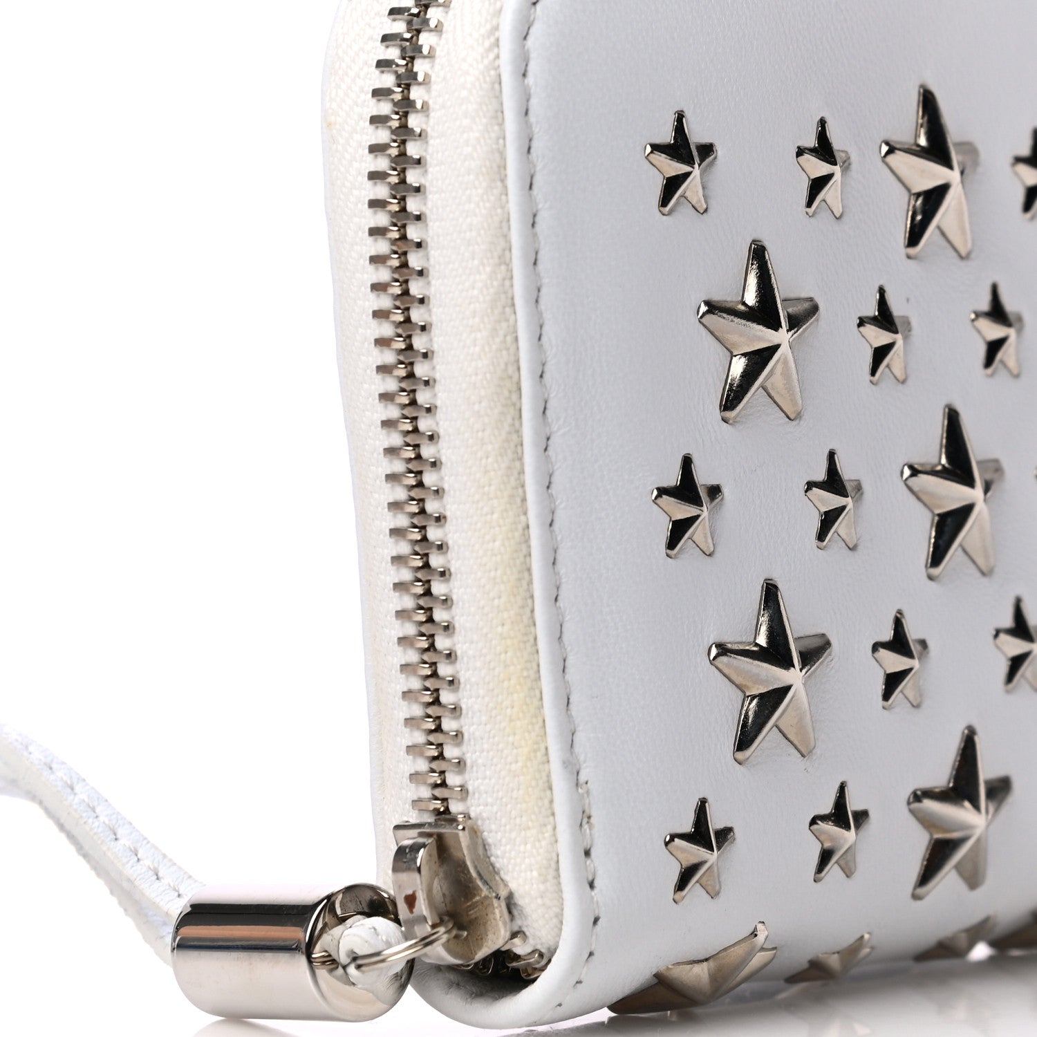 Jimmy Choo Calfskin Filipa Star Zip Around Wallet White 18 of 19
