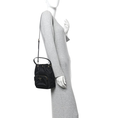 Prada Re-Nylon Duet Drawstring Shoulder Bag Black 2 of 11