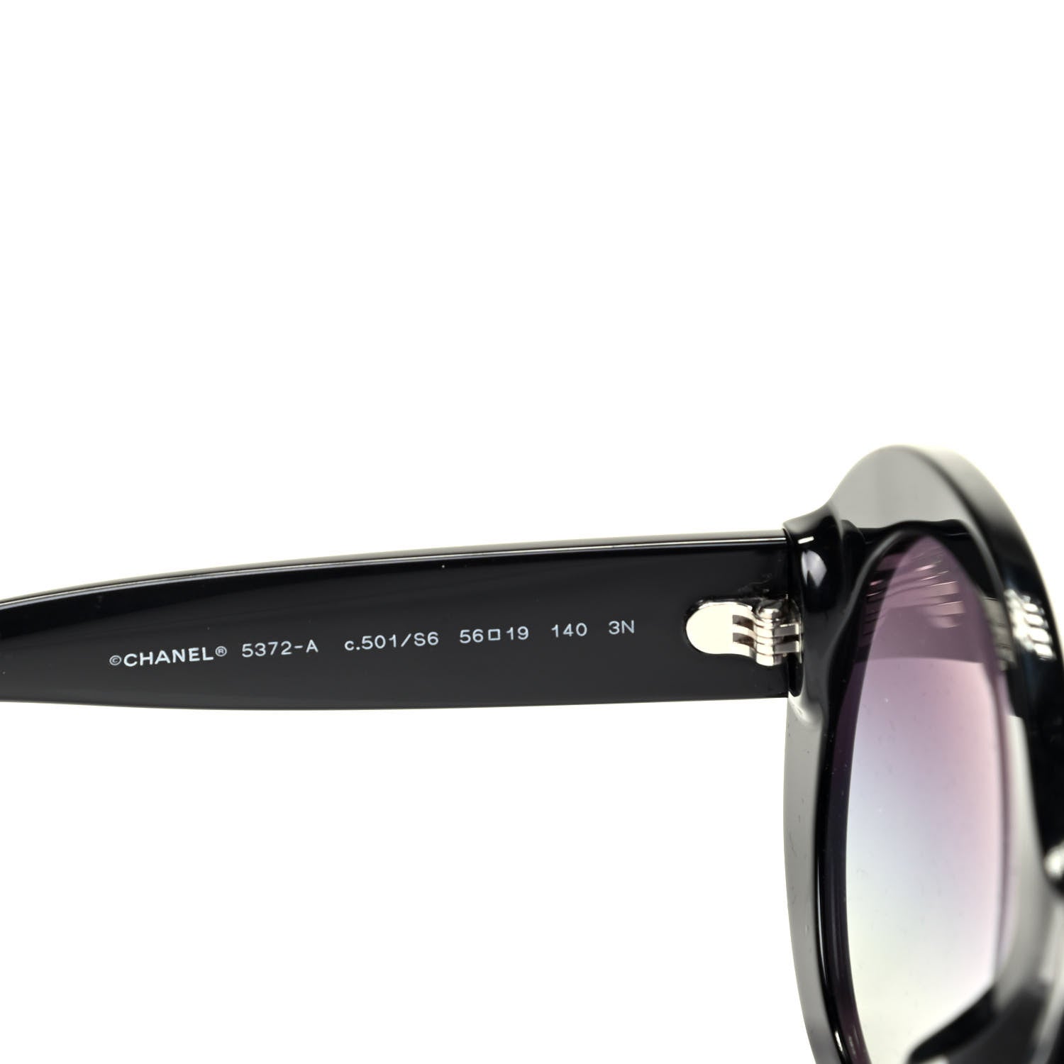 Chanel Oval CC Sunglasses 5372 Black 4 of 6