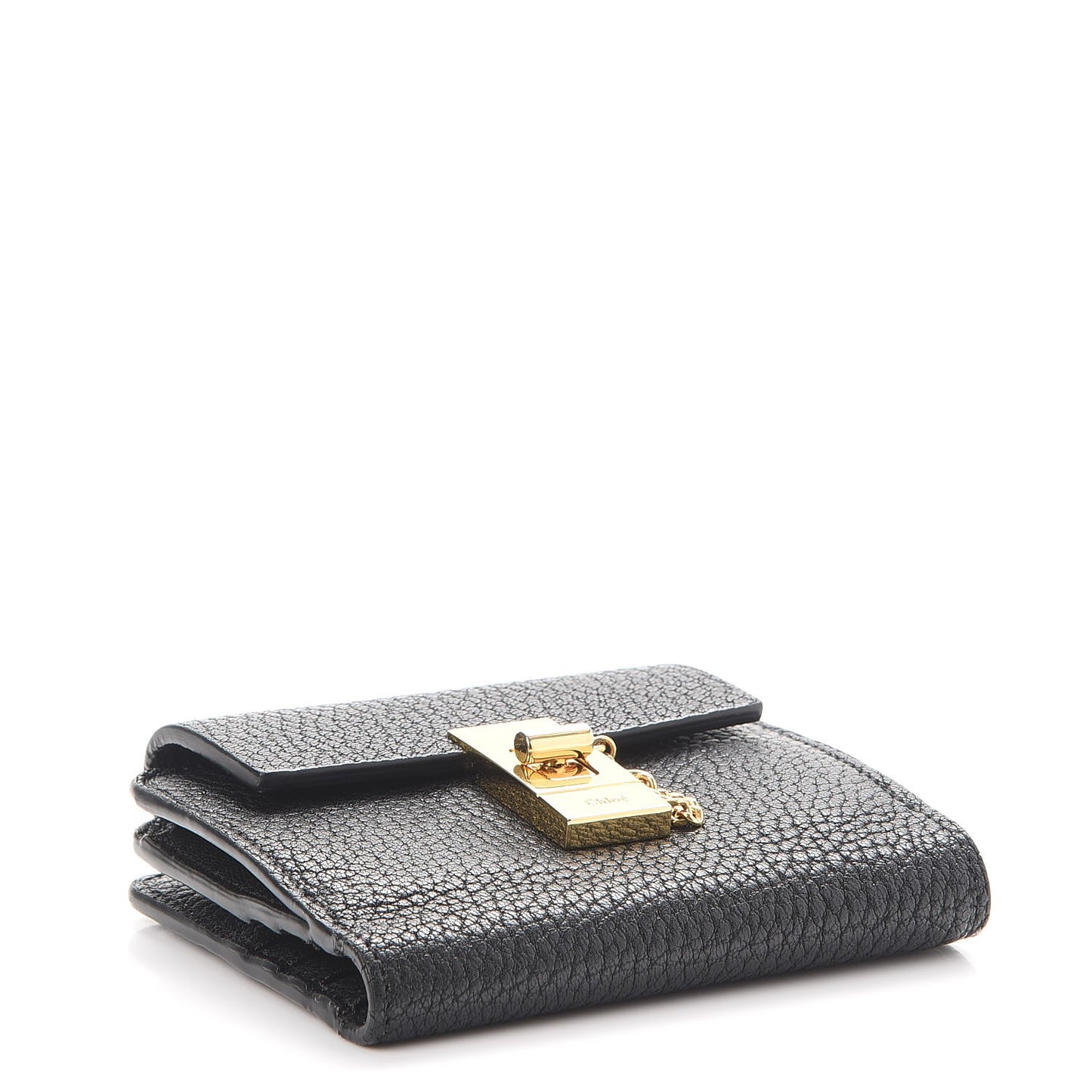Grained Lambskin Drew Square Wallet Black