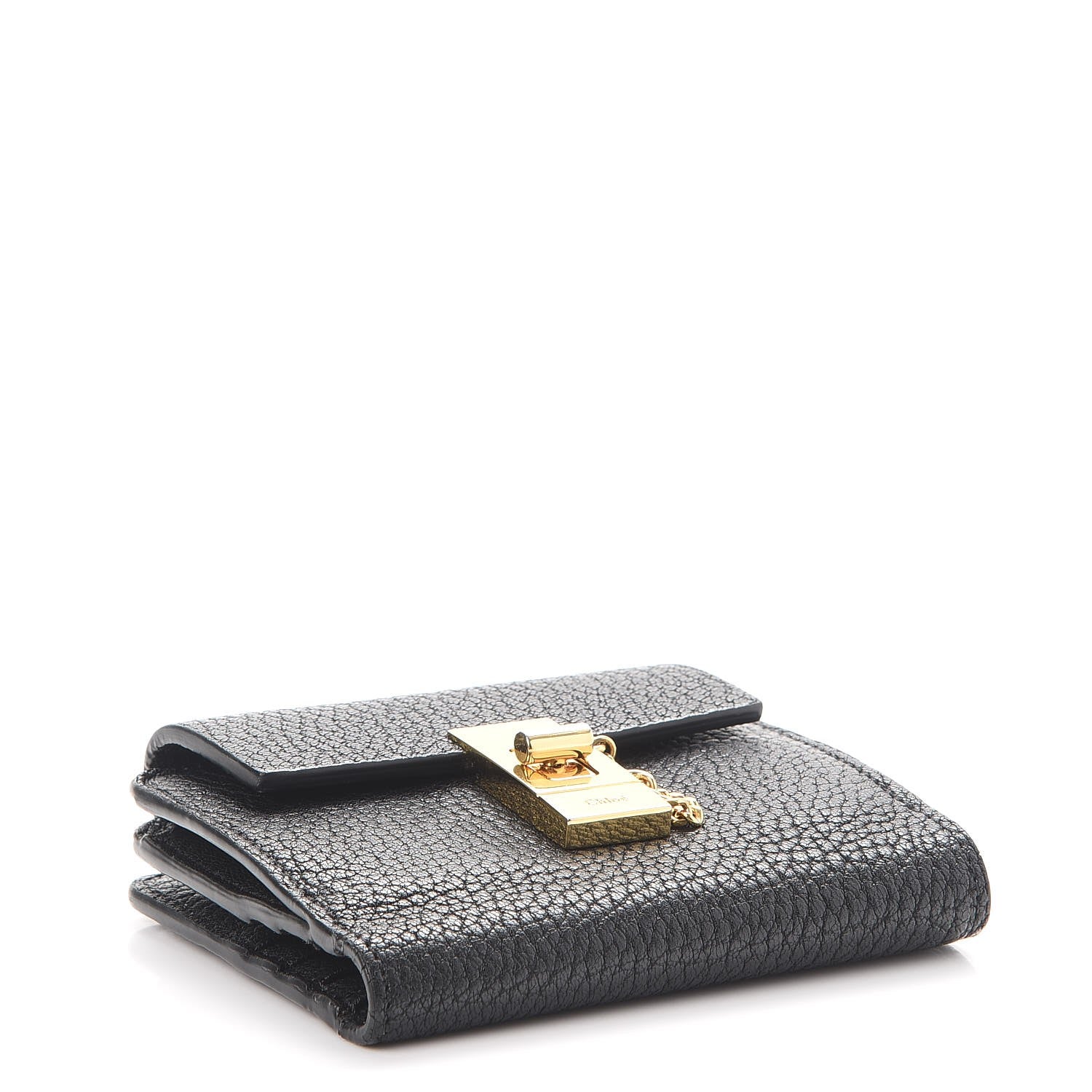 Chloe Grained Lambskin Drew Square Wallet Black 4 of 10