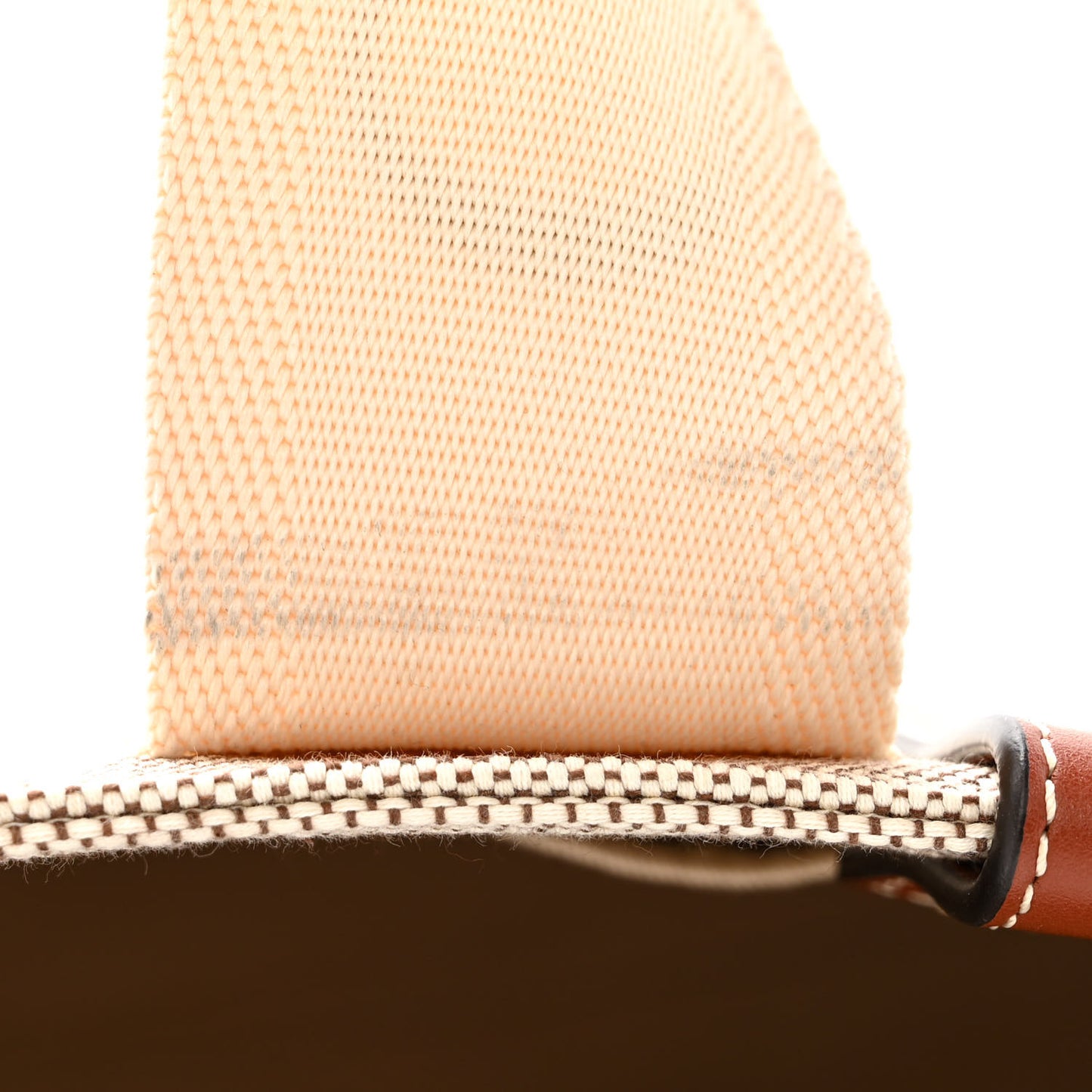 Cotton Calfskin Medium Woody Ribbon Tote White Brown