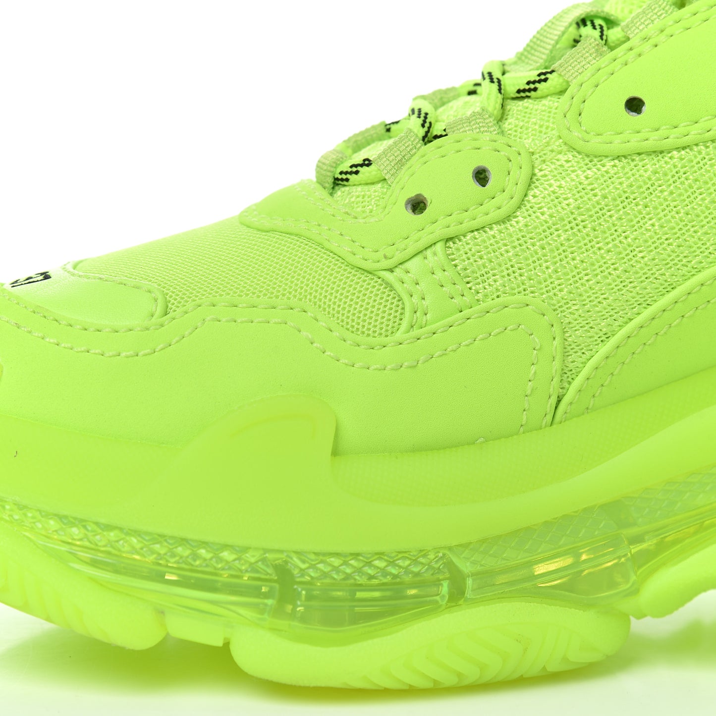 Fabric Mesh Clear Sole Womens Triple S Sneakers 37 Fluo Yellow