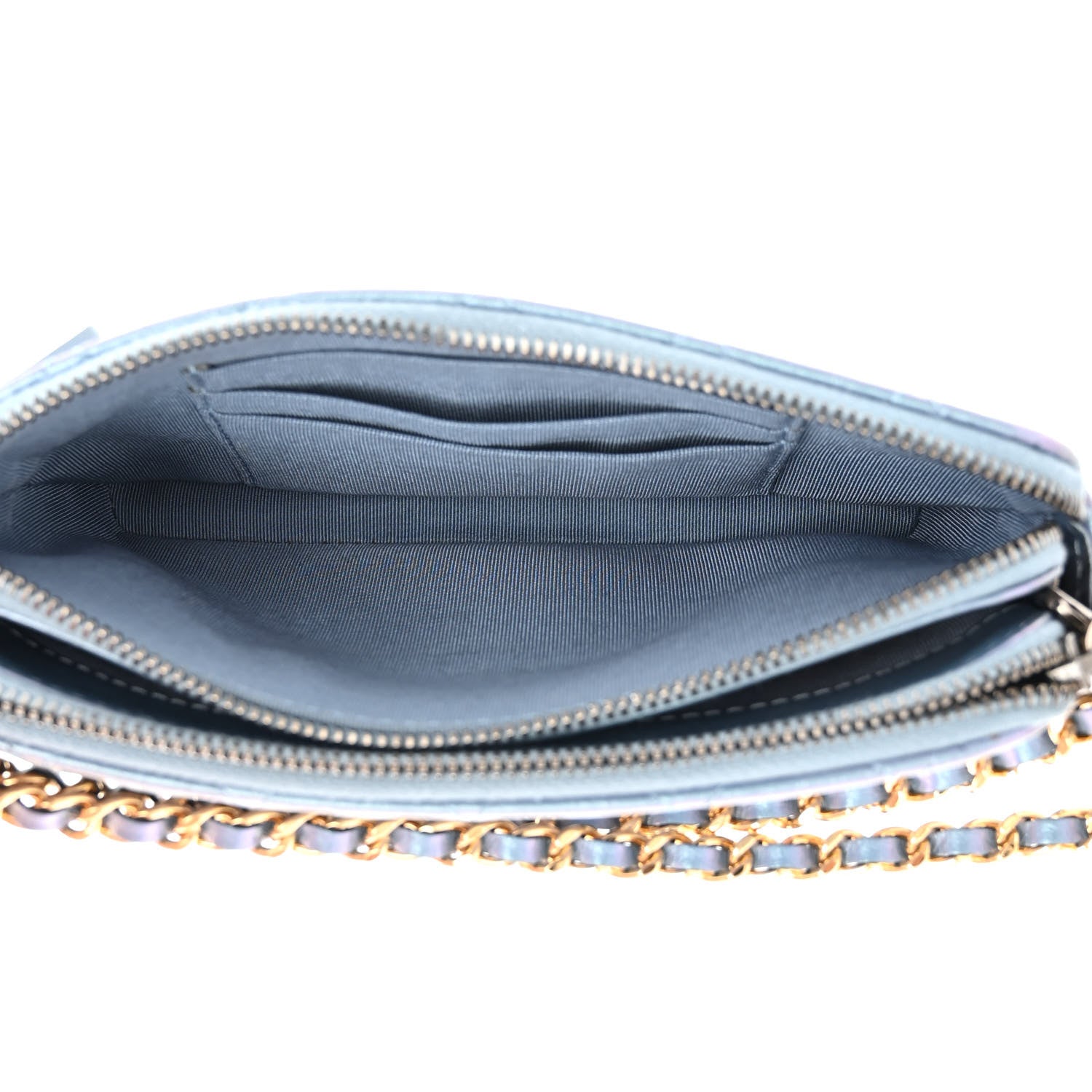 Chanel Iridescent Lambskin Calfskin Quilted Small Gabrielle Clutch With Chain Light Purple 6 of 14