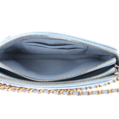 Chanel Iridescent Lambskin Calfskin Quilted Small Gabrielle Clutch With Chain Light Purple 6 of 14