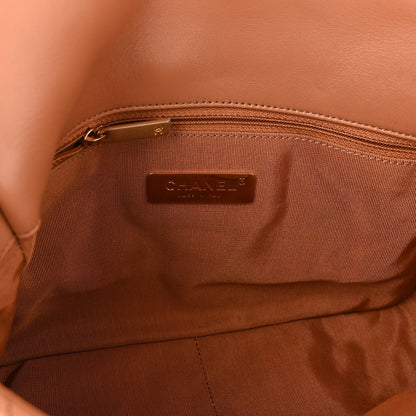 Chanel Lambskin Quilted Medium Chanel 19 Flap Light Brown 6 of 10
