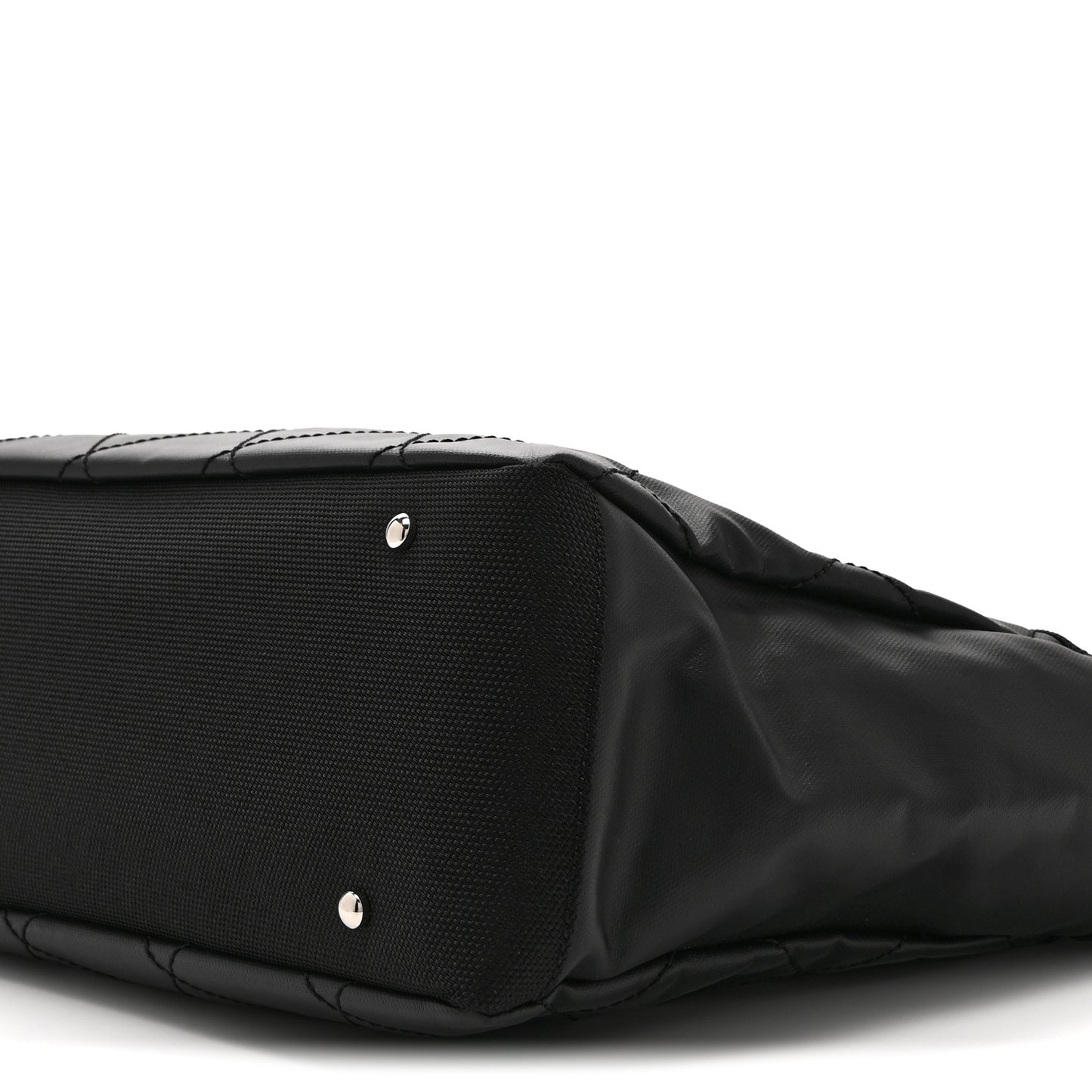 Coated Canvas Quilted Large Paris Biarritz Tote Black