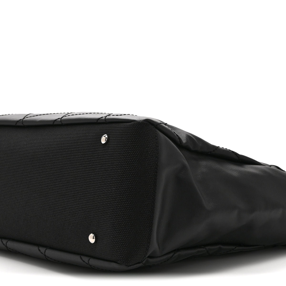 Chanel Coated Canvas Quilted Large Paris Biarritz Tote Black 11 of 11