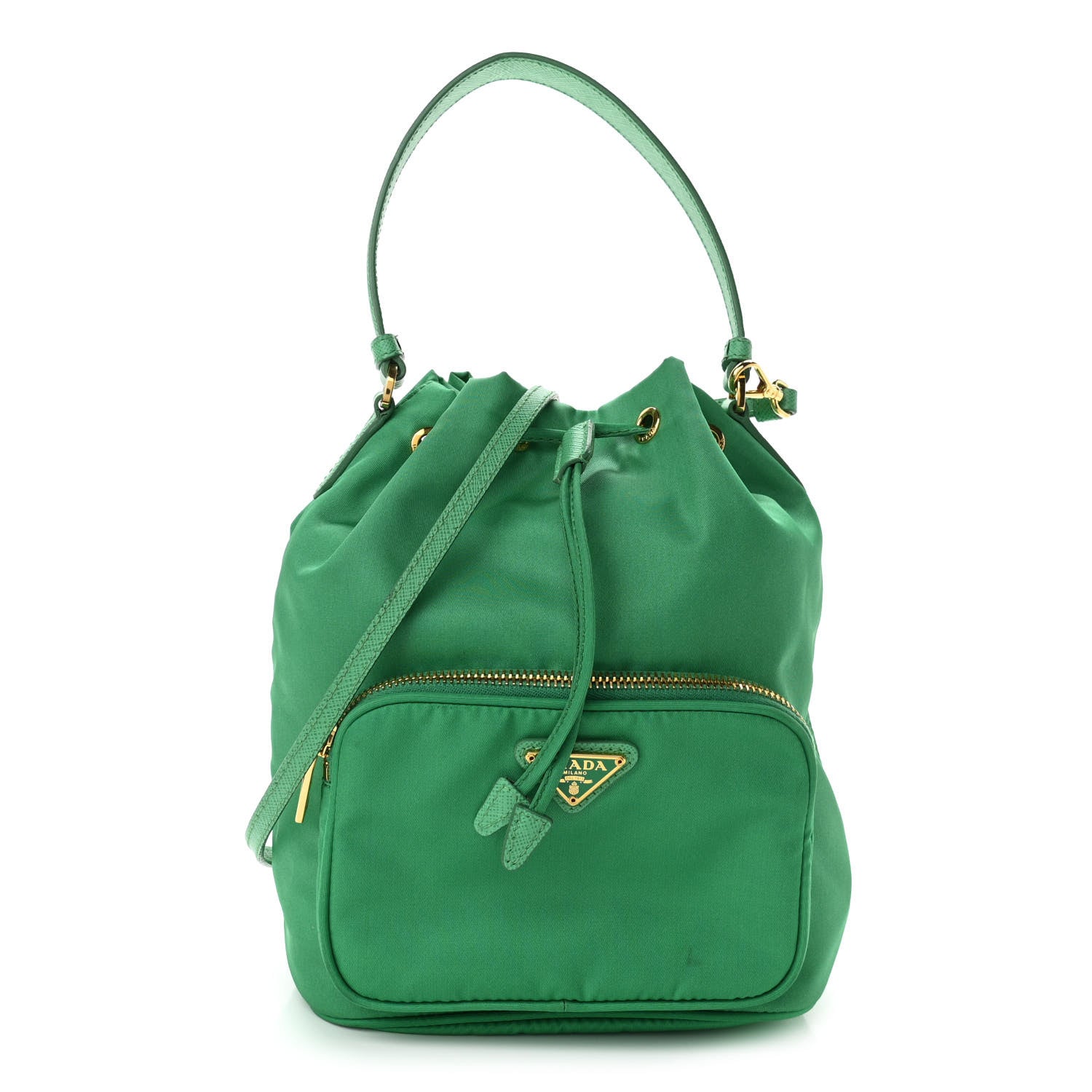 Prada Re-Nylon Saffiano Mini Bucket Crossbody Bag Menta 1 of 9
