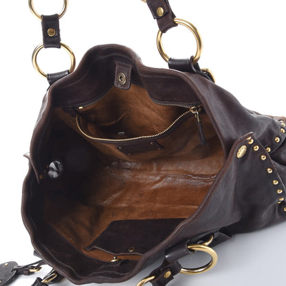 Prada Nappa Studded Aviator Shopping Tote Caffe 5 of 28