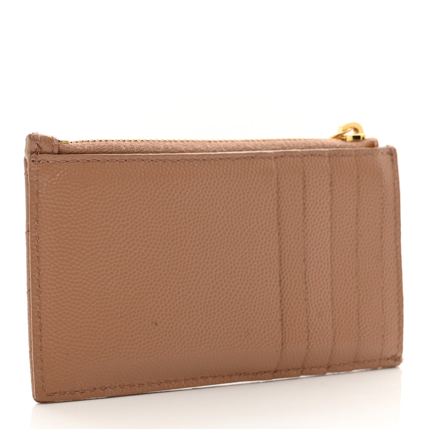 Grain De Poudre Matelasse Chevron Monogram Fragments Zippered Card Case Cork