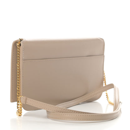 Saint Laurent Smooth Calfskin Monogram Phone Holder Crossbody Dark Beige 3 of 10