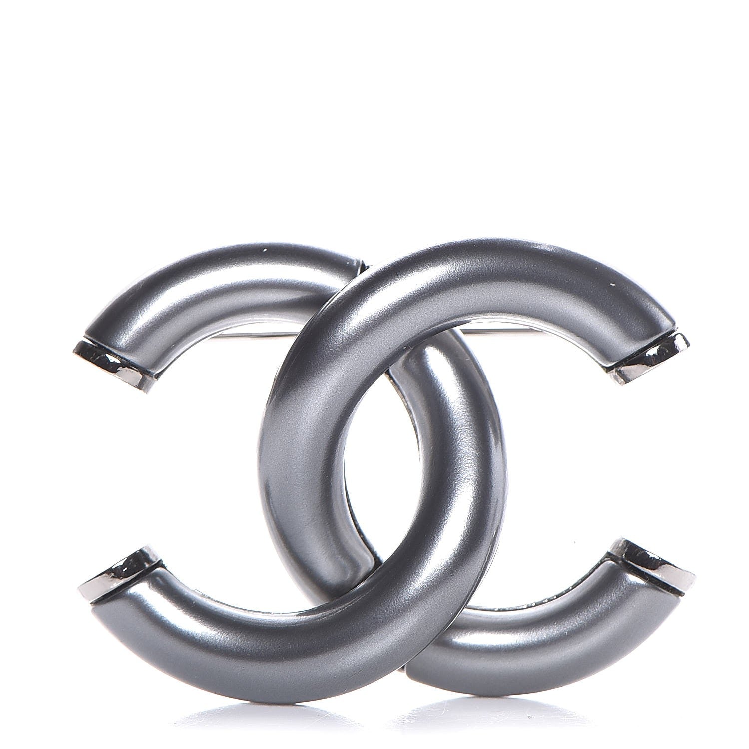 Chanel Ruthenium CC Brooch Pearly Grey 1 of 5