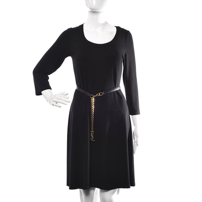 Saint Laurent Calfskin Monogram Chain Belt Black 2 of 6