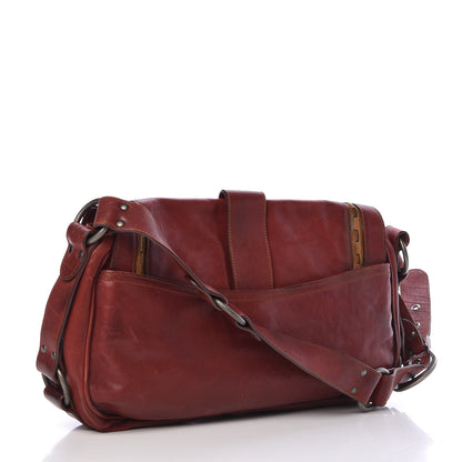 Christian Dior Calfskin Medium Gaucho Double Saddle Bag Red 3 of 13