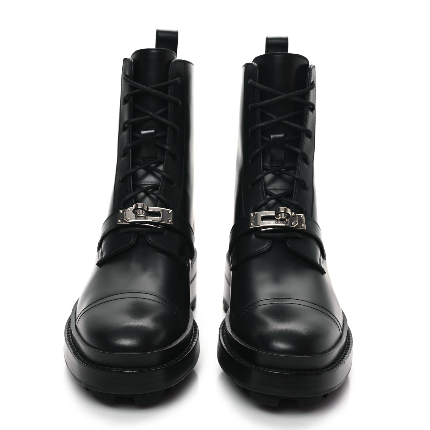 Glossed Calfskin Funk Ankle Boots 36 Black