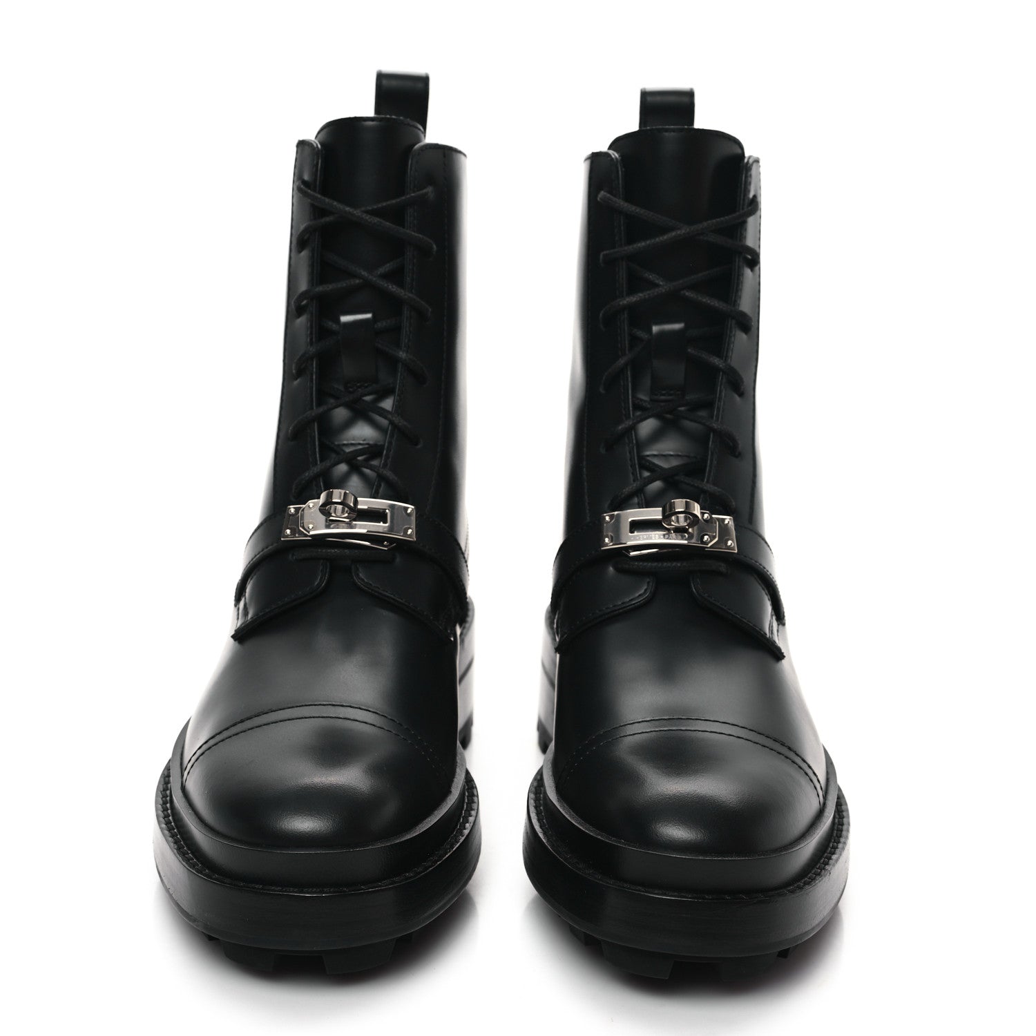 Hermes Glossed Calfskin Funk Ankle Boots 36 Black 2 of 9