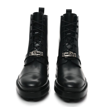 Hermes Glossed Calfskin Funk Ankle Boots 36 Black 2 of 9