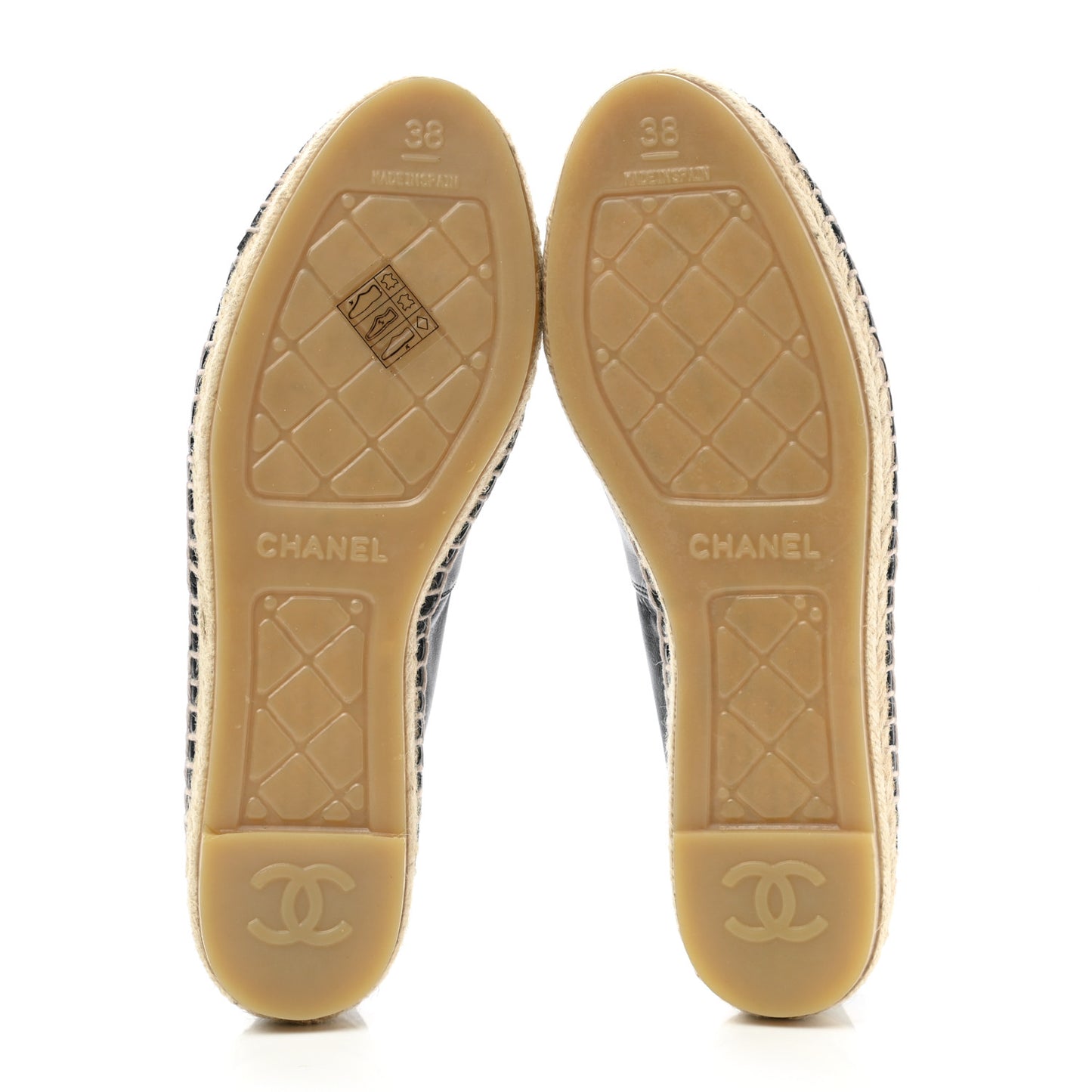 Lambskin CC Espadrilles 38 Black
